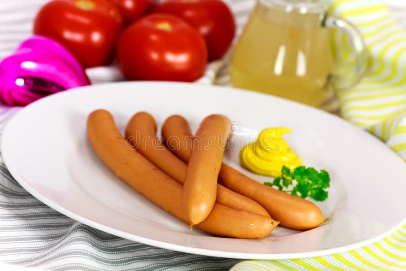 Frankfurter Sausage with mustard,parsley