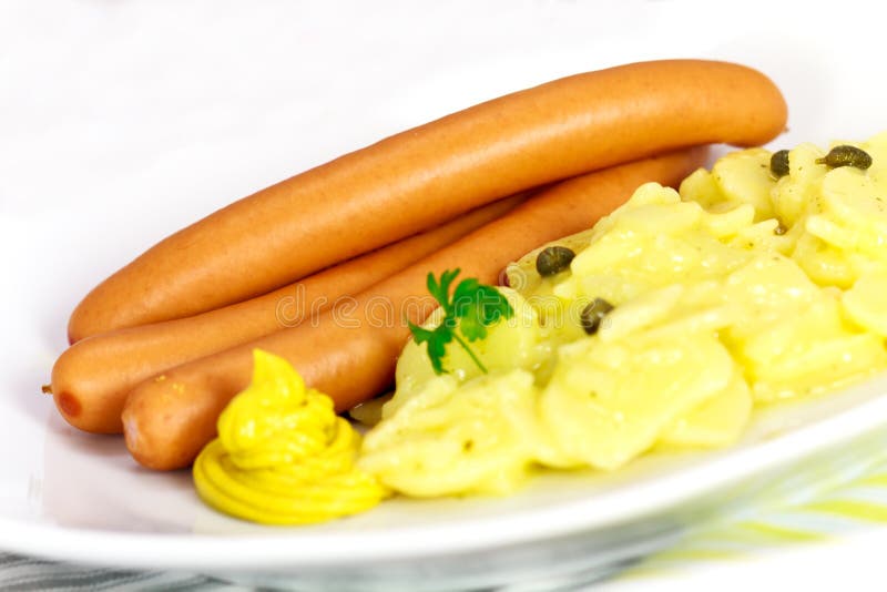 Frankfurter Sausage with mustard,potato