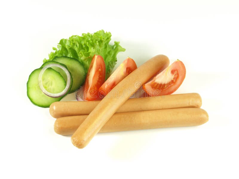 Frankfurters on isolated background