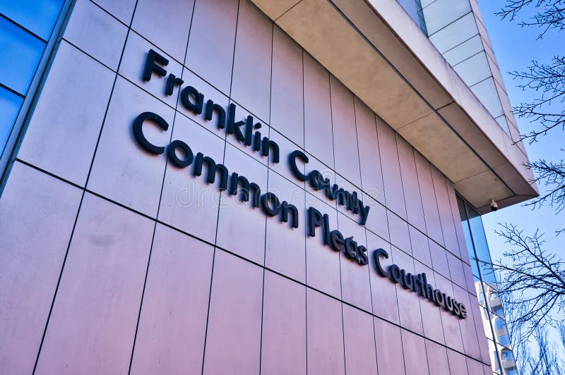 The Franklin County Court of Common Pleas, Sign, Columbus Ohio USA 2023