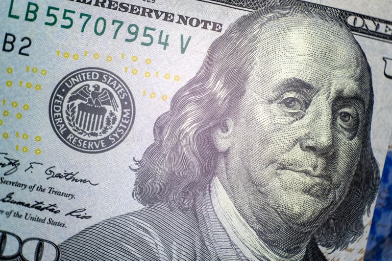 franklin portret W górę części USA sto dolarowy rachunek Makro- Symbol bogactwo i pieniężny sukces zdjęcie stock franklin portret W górę części USA sto dolarowy rachunek Makro- Symbol bogactwo i pieniężny sukces zdjęcie stock
