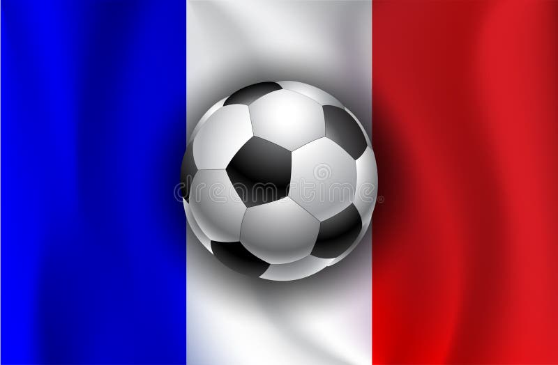 Frankreich-Flagge mit Fußbällen lizenzfreie abbildung Frankreich-Flagge mit Fußbällen lizenzfreie abbildung