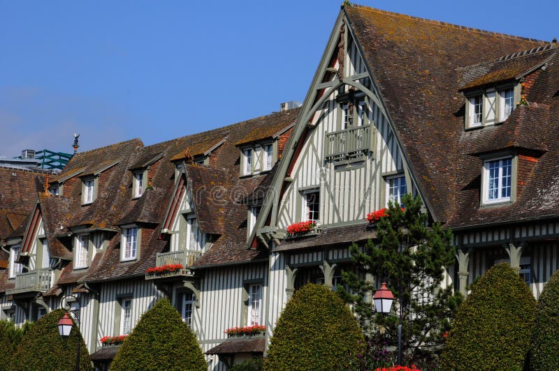 Frankrijk, schilderachtig groot hotel Normandië in Deauville in Normand