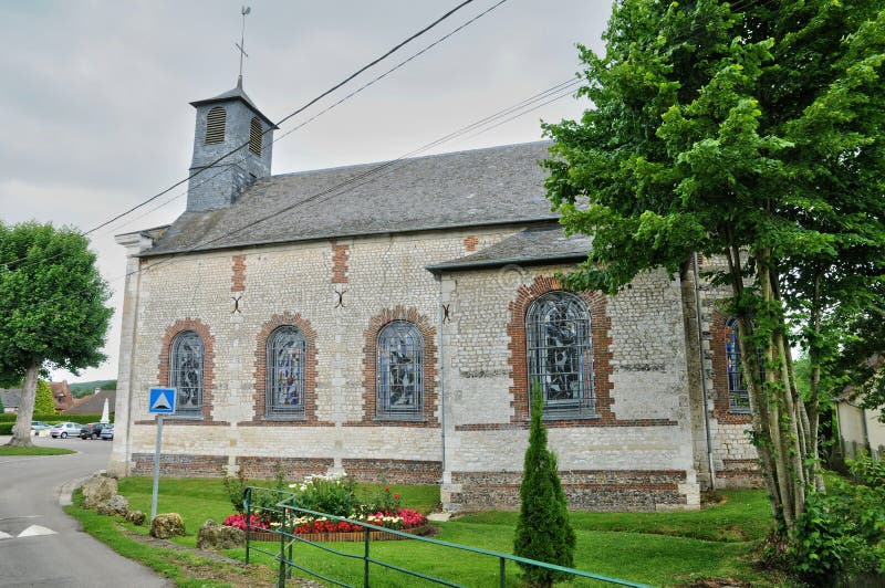 Frankrike historisk kyrka av Elbeuf sur Andelle i Normandie