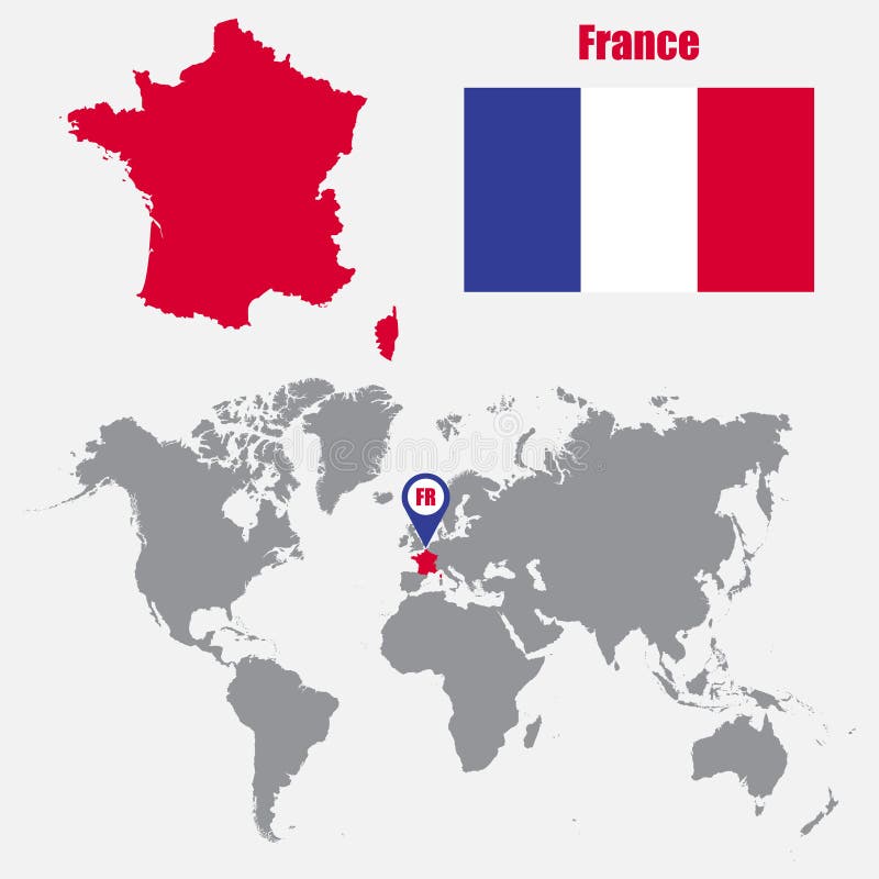 Map Of France. Vector Illustration. World Map Stock Illustrationer