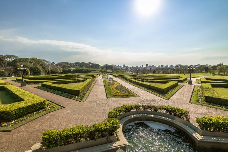 Franse Tuinen van de Botanische Tuin van Curitiba - Curitiba, Parana, Brazilië royalty-vrije stock foto's Franse Tuinen van de Botanische Tuin van Curitiba - Curitiba, Parana, Brazilië royalty-vrije stock foto's