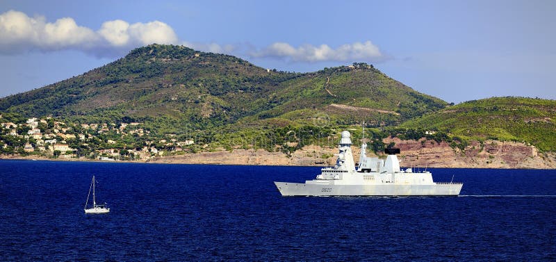 French Destroyer and the yacht. French Destroyer and the yacht