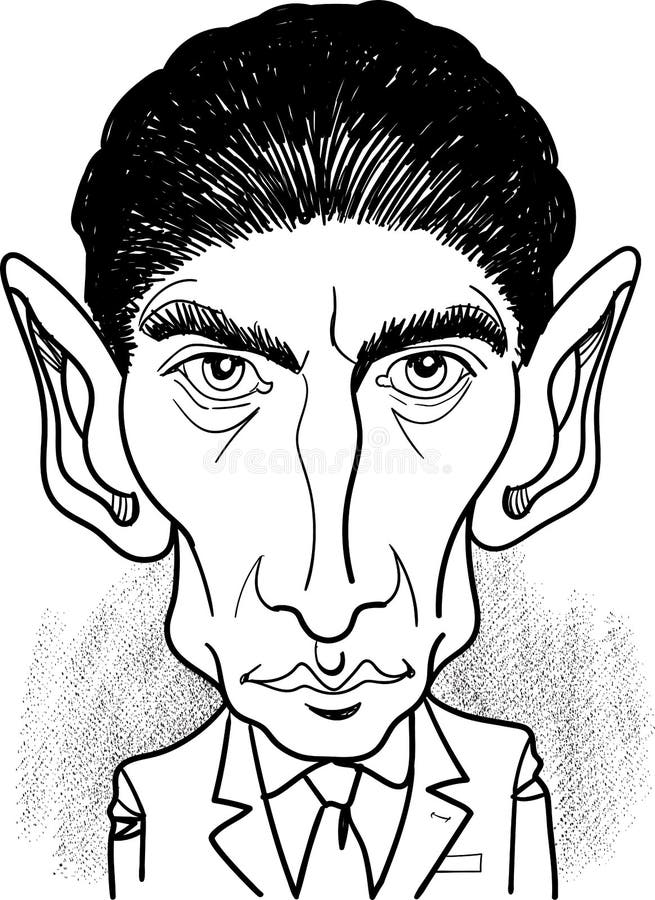 Franz Kafka Cartoon-Porträt Vektor