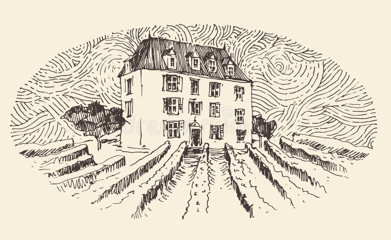 Französische Provinz, Wein-Aufkleber-Menü, Weinlese graviert