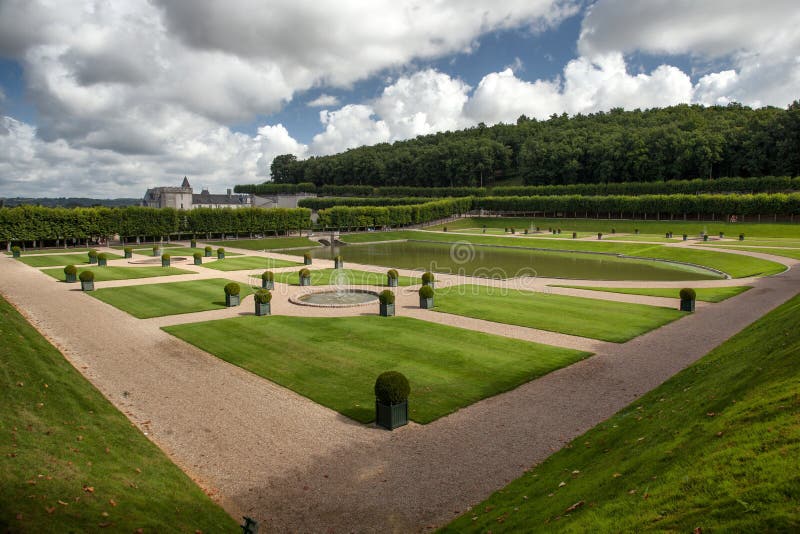 Französischer Garten in Chateau De Villandry Stockbild Bild von grün