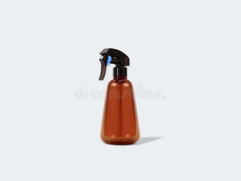 Frasco de spray de plástico castanho âmbar único ilustração stock