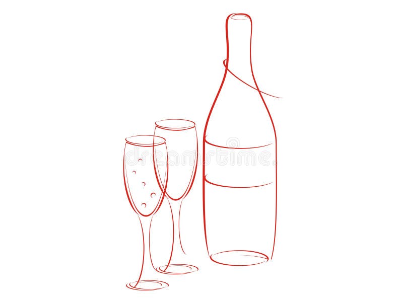 Garrafa de champanhe ilustração royalty free