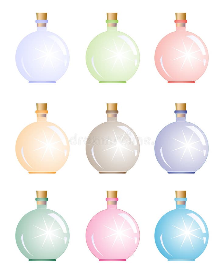 Frasco mágico brilhante ilustração stock