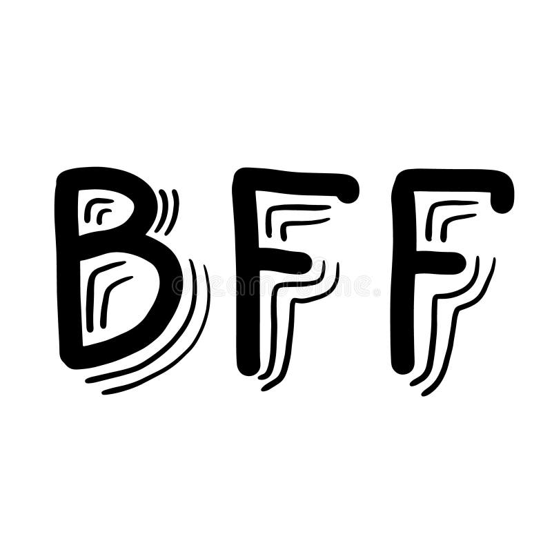 Bff Desenhado Mão Melhores Amigos Para Sempre Desenho Letras