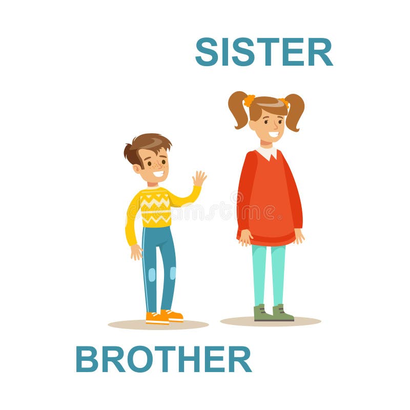 Fratello minore And Older Sister, famiglia felice che ha buona illustrazione di tempo insieme illustrazione vettoriale Fratello minore And Older Sister, famiglia felice che ha buona illustrazione di tempo insieme illustrazione vettoriale