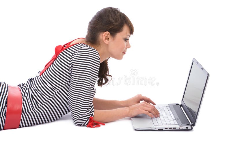 Frau auf dem Internet lizenzfreies stockfoto Frau auf dem Internet lizenzfreies stockfoto
