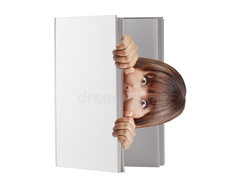 Frau, das leere Buch des festen Einbands heraus knallend, das erschrocken lokalisiert überrascht schaut stockfoto Frau, das leere Buch des festen Einbands heraus knallend, das erschrocken lokalisiert überrascht schaut stockfoto
