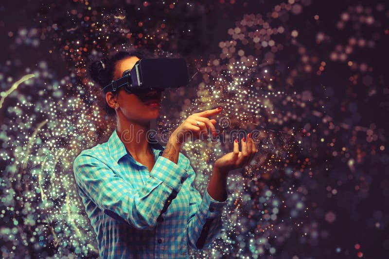 Frau in der virtuellen Realität