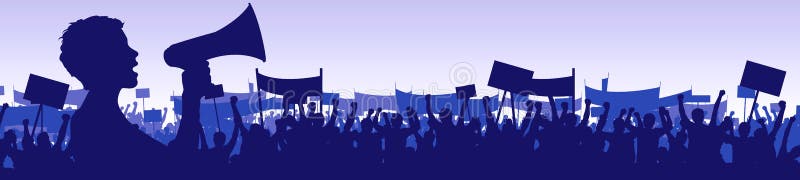 Frau, die eine Demonstration führt lizenzfreie abbildung Frau, die eine Demonstration führt lizenzfreie abbildung