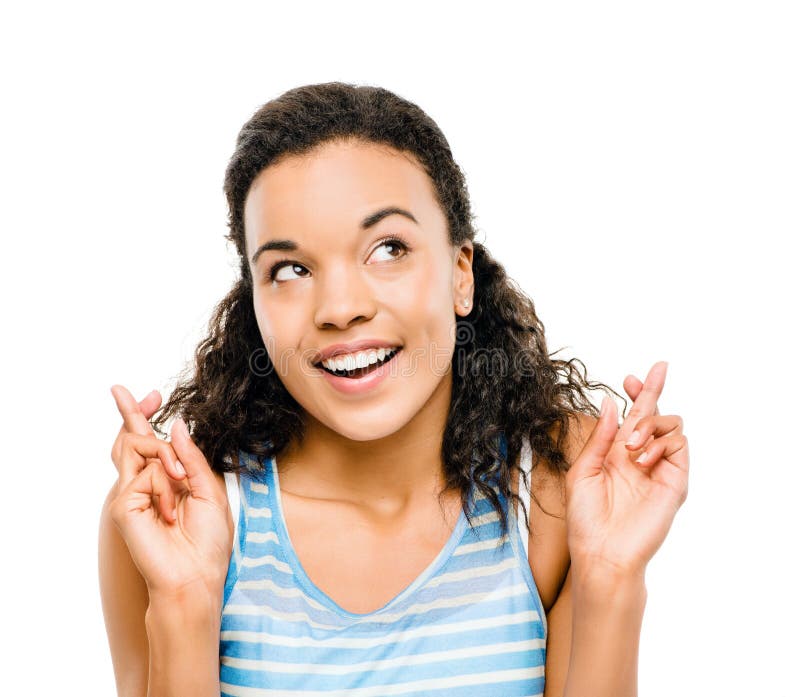 Frau, die sich etwas wünscht lizenzfreie stockfotos