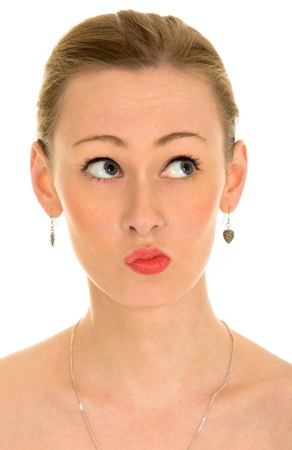 Frau macht Grimassen lizenzfreies stockbild