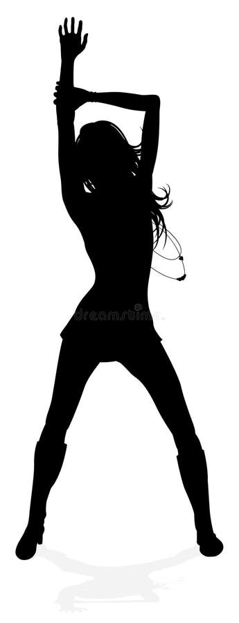 Frau, die Person Silhouette tanzt stock abbildung Frau, die Person Silhouette tanzt stock abbildung