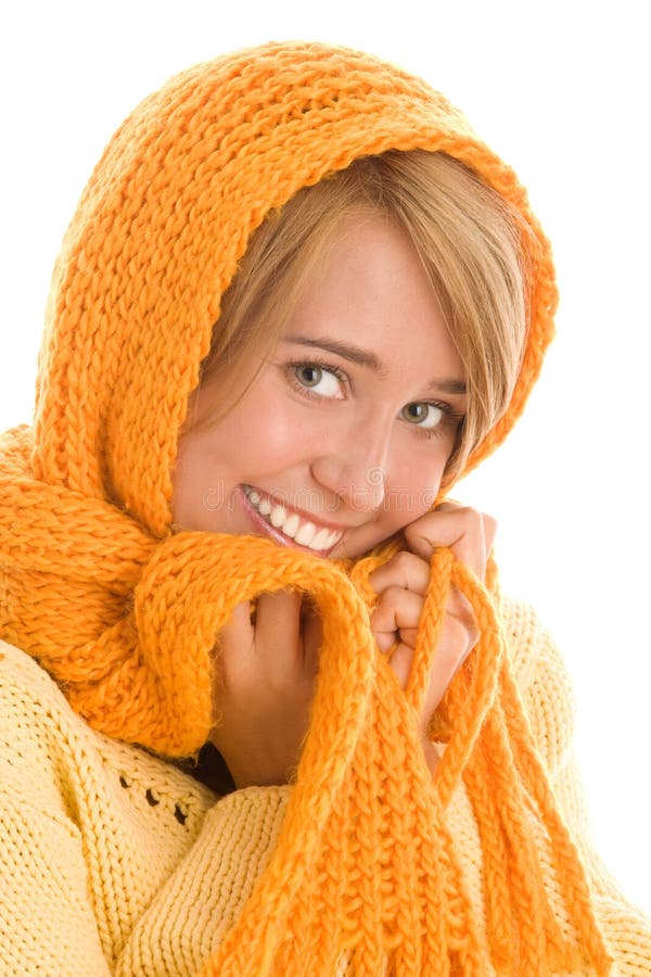 Frau eingewickelter Schal lizenzfreies stockfoto Frau eingewickelter Schal lizenzfreies stockfoto