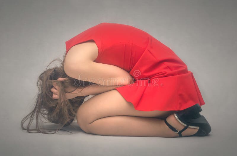 Frau im Druck tiefstand stockbild Frau im Druck tiefstand stockbild