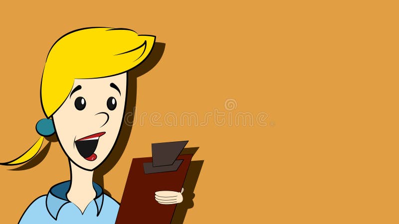 Download Frau mit Klemmbrett stock abbildung. Illustration von klemmbrett - 96928113