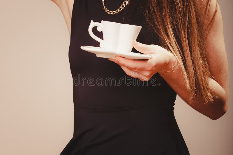 Frau Mit Tasse Kaffee Stockbild Bild Von Frau Kaffee
