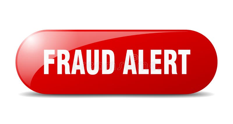 Fraud alert button sign key push banner royalty ilustracja