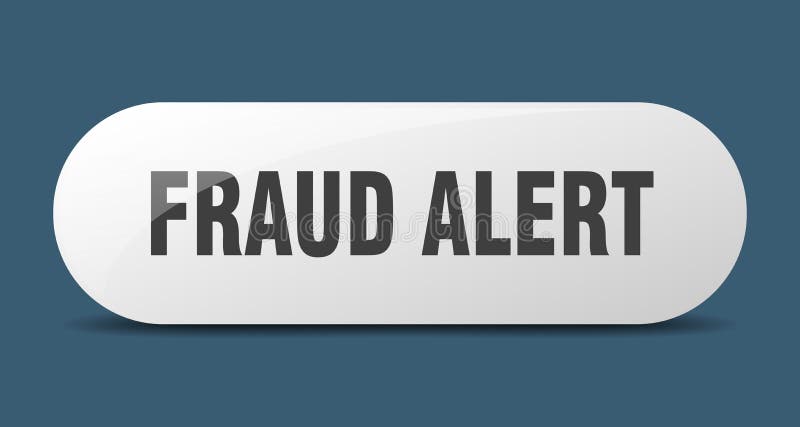 Fraud alert button sign key push banner ilustracji