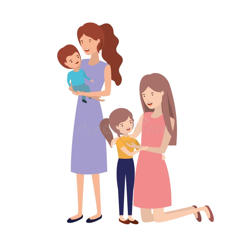 Frauen mit Kinderavataracharakter vektor abbildung Frauen mit Kinderavataracharakter vektor abbildung