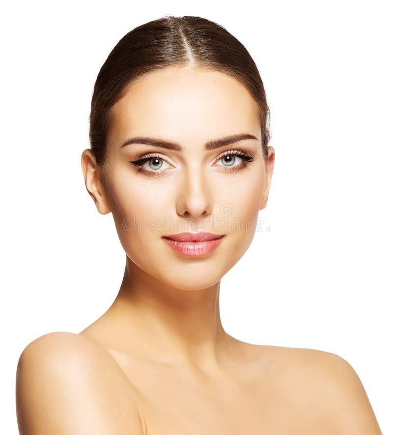 Frauen-Schönheits-Gesicht, schönes vorbildliches Makeup Portrait, junges Mädchen bilden lizenzfreies stockbild