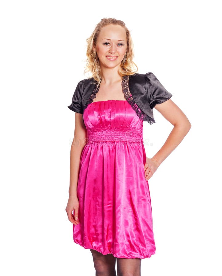 Frauen-tragendes Rosa lizenzfreie stockbilder Frauen-tragendes Rosa lizenzfreie stockbilder