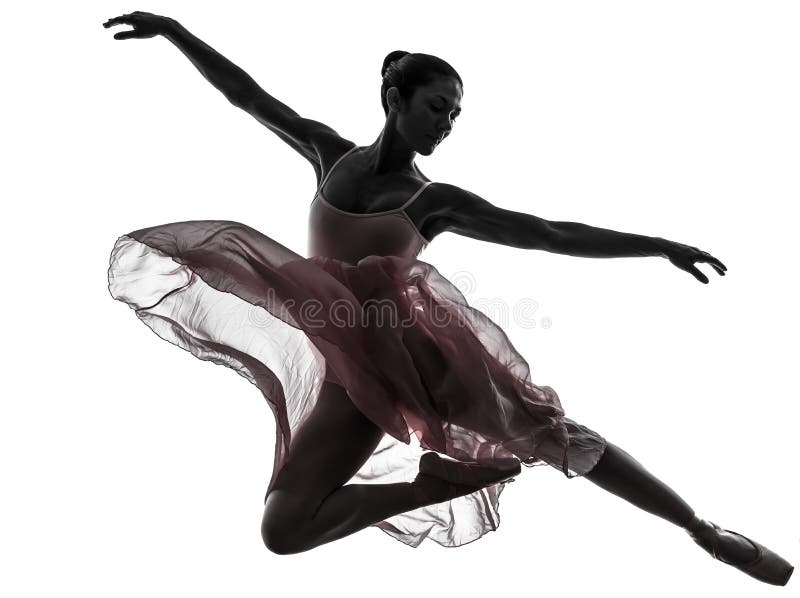 Frauenballerina-Balletttänzer-Tanzenschattenbild