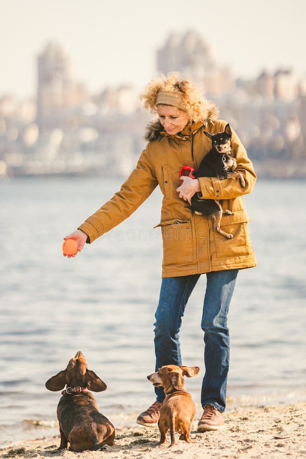 Frauenspiele Mit Hunden Haustiere Und Hunde, Die Hunde Ausbilden Und