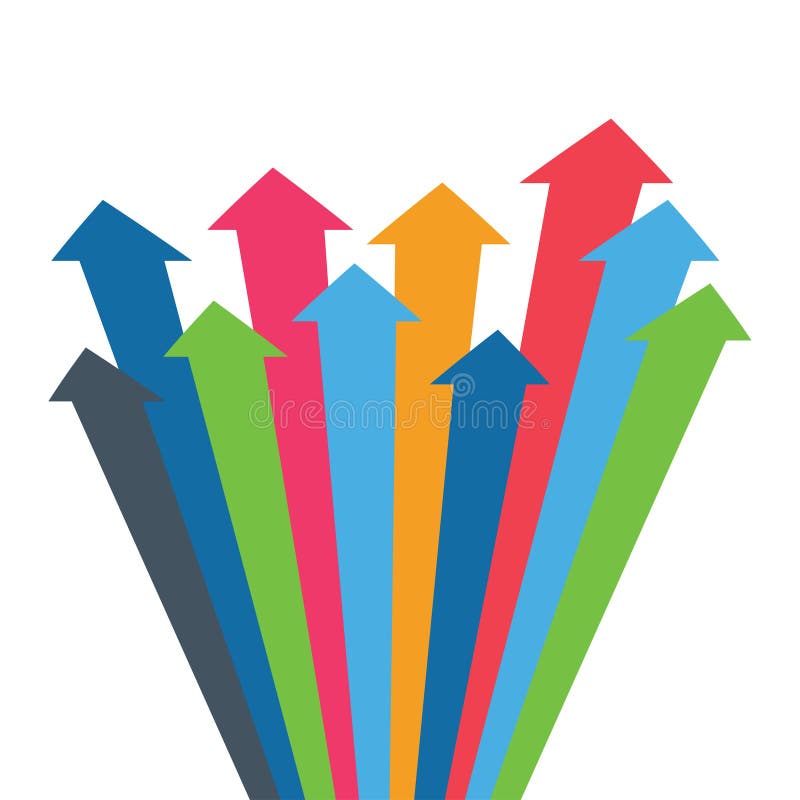 Freccia di Infographic Frecce di crescita, successo, aumento del volume di vendite, aumento demografico fondo semplice 3D per il illustrazione di stock Freccia di Infographic Frecce di crescita, successo, aumento del volume di vendite, aumento demografico fondo semplice 3D per il illustrazione di stock