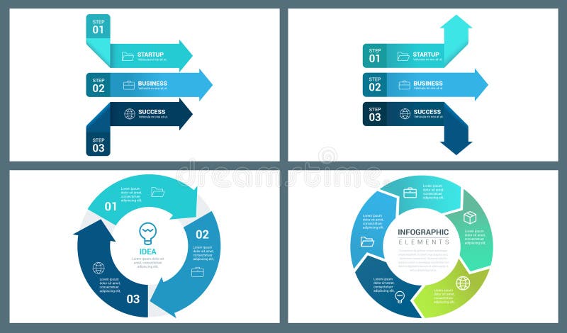 Freccia di prospettiva di vettore di colore e modello blu di Infographic del cerchio royalty illustrazione gratis Freccia di prospettiva di vettore di colore e modello blu di Infographic del cerchio royalty illustrazione gratis