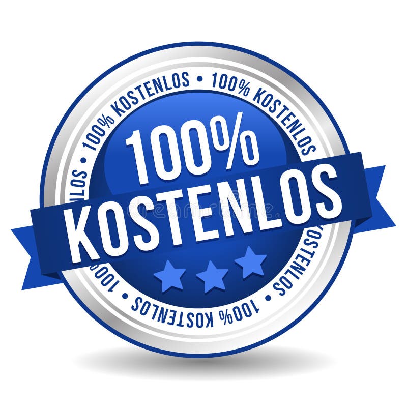 100 Free Badge Germantranslation 100 Kostenlos Stock Vector