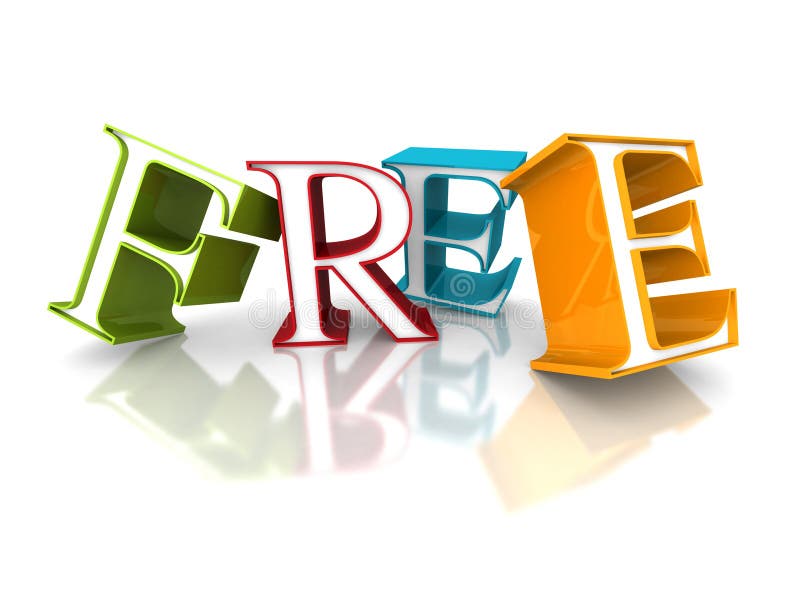 FREE Colorful Letters Word on White Background Stock Illustration