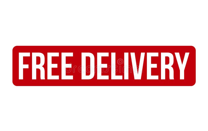 Free Delivery Rubber Stamp. Red Free Delivery Rubber Grunge Stamp Seal