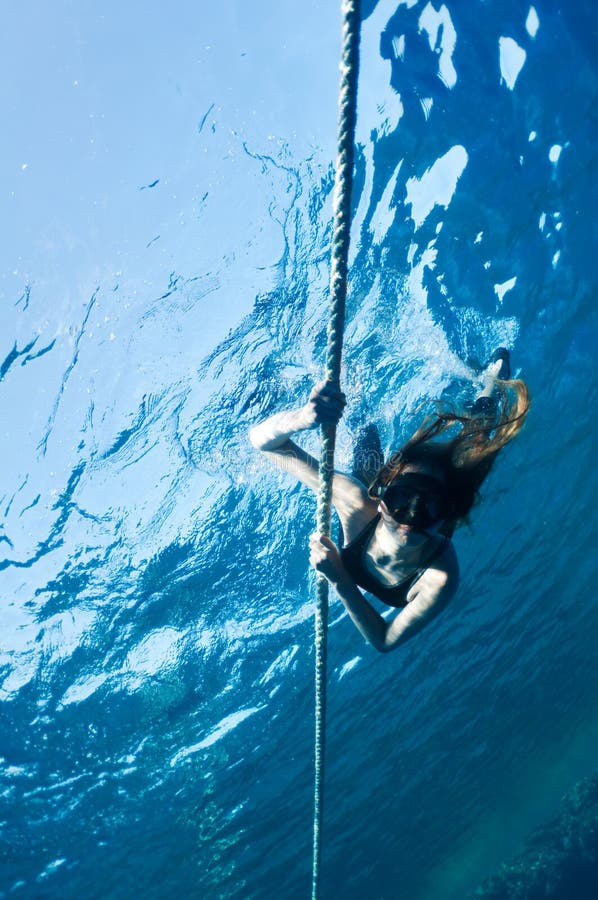 Free diving girl stock image. Image of deep, apnea, activity 13425959