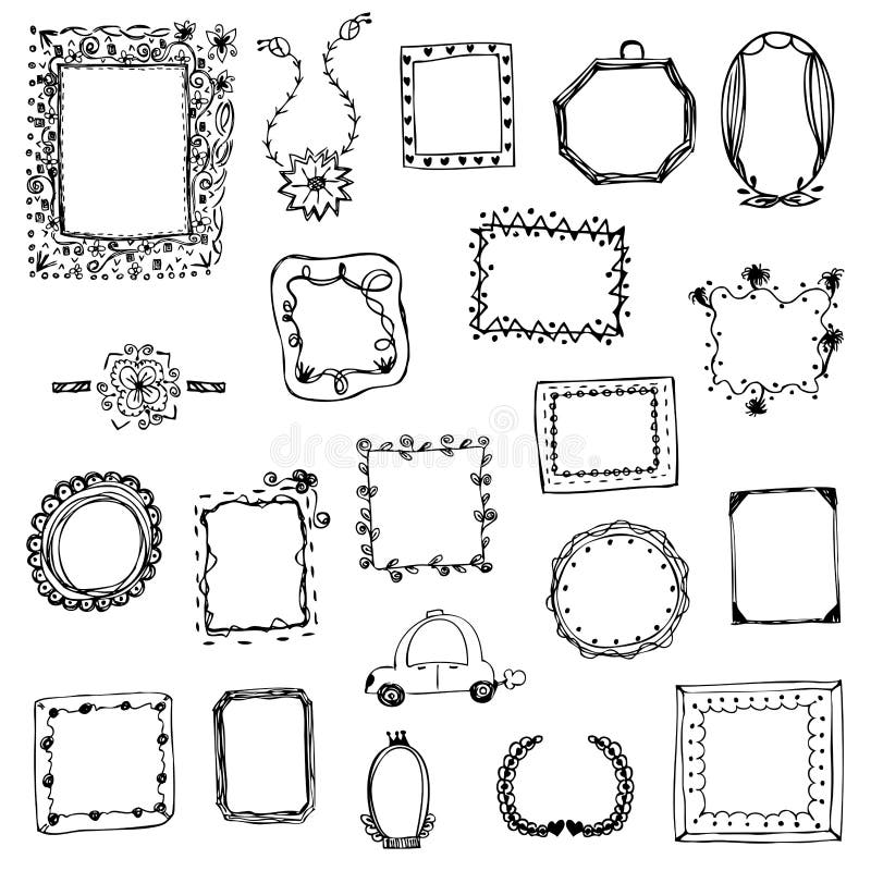 Handdrawn doodle frames stock vector. Illustration of doodle 26652514
