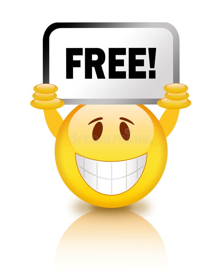 Free icon with smiley illustration. Announcement emoticon illustrations