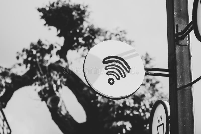 Free internet wifi hotspot sign stock photos