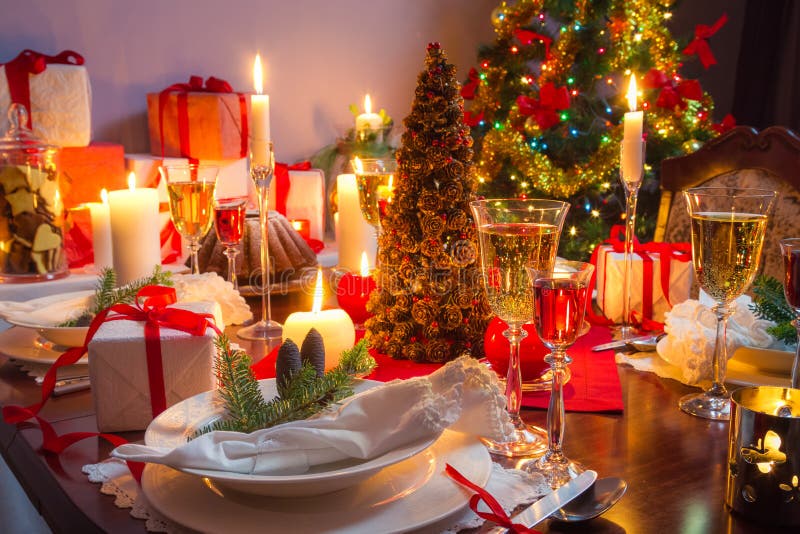 Free Place at the Christmas Table Stock Image - Image of ornament