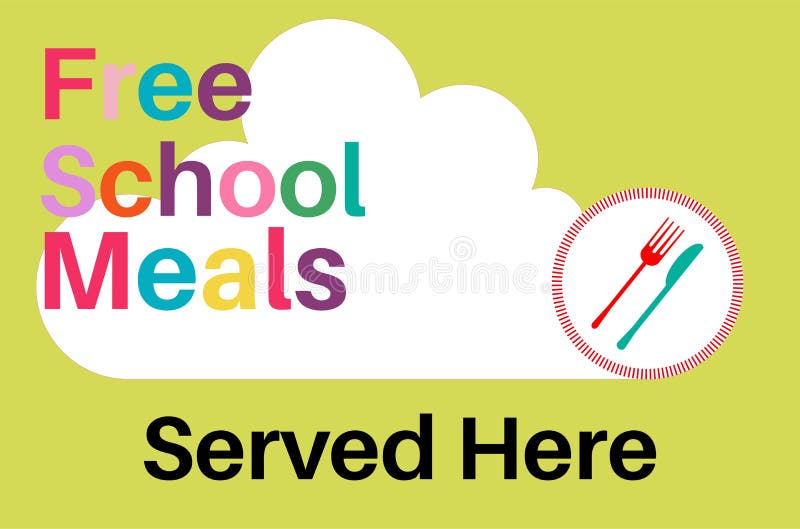 Free School Meals Served Here Vector Illustration Stock Vector