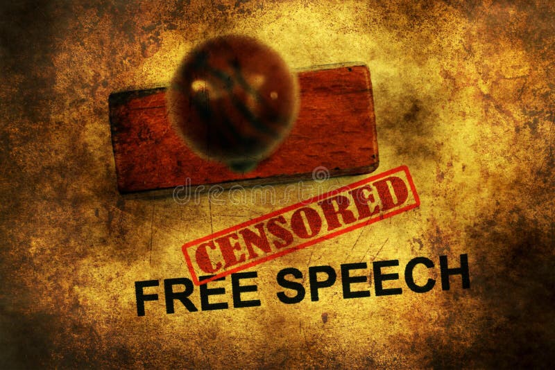 Free speech censored grunge concept