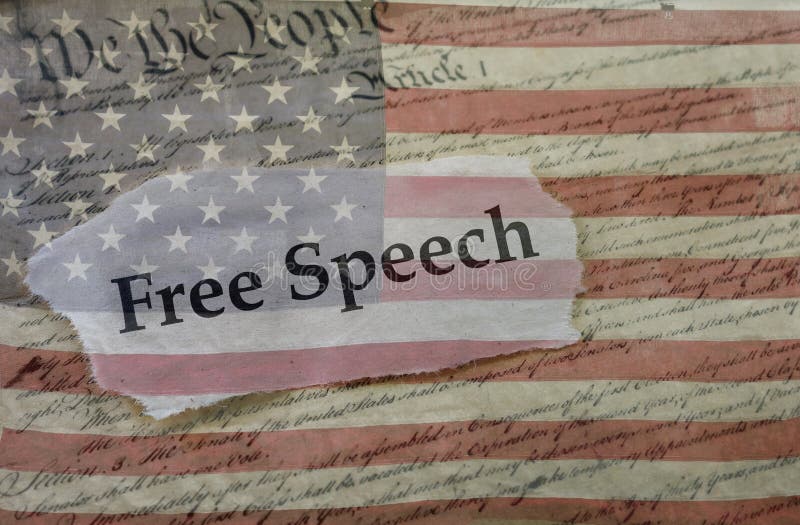 Free Speech, Constitution and flag